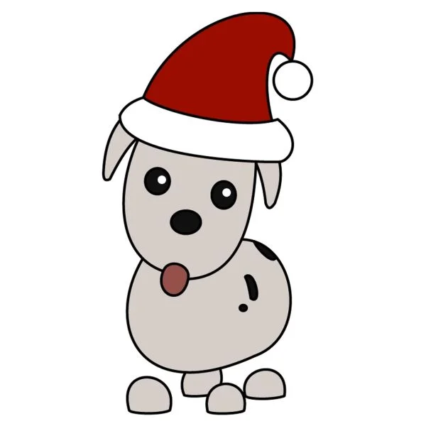 Цветной вариант раскраски адопт ми пет санта собака