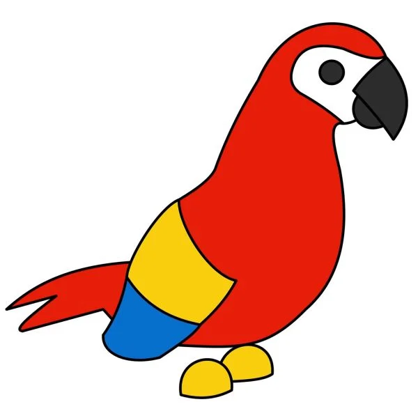 Цветной вариант раскраски адопт ми пет попугай