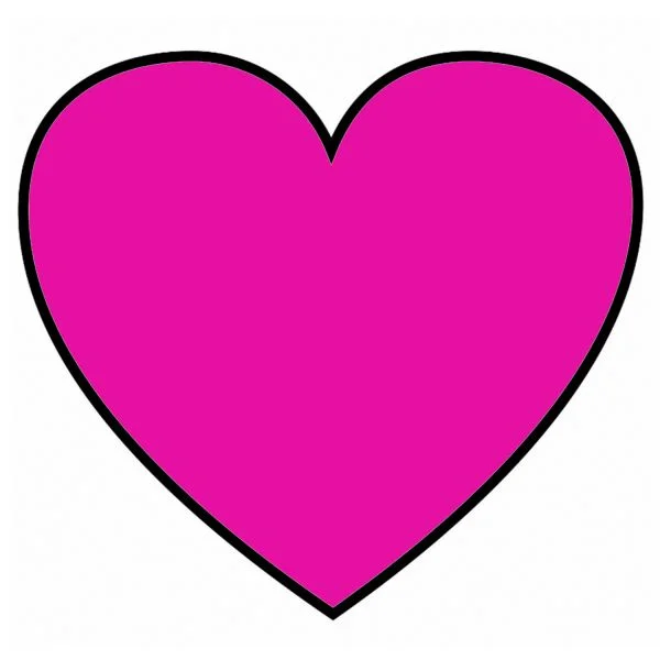 Цветной вариант раскраски фигура сердце