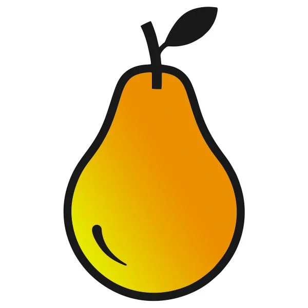 Цветной вариант раскраски фрукт груша