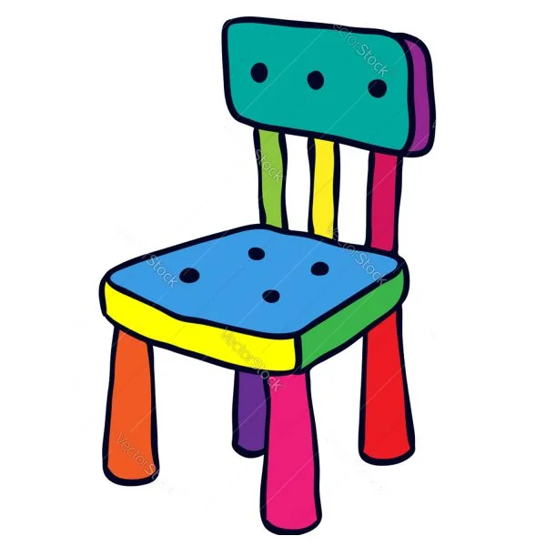 Цветной вариант раскраски стульчик