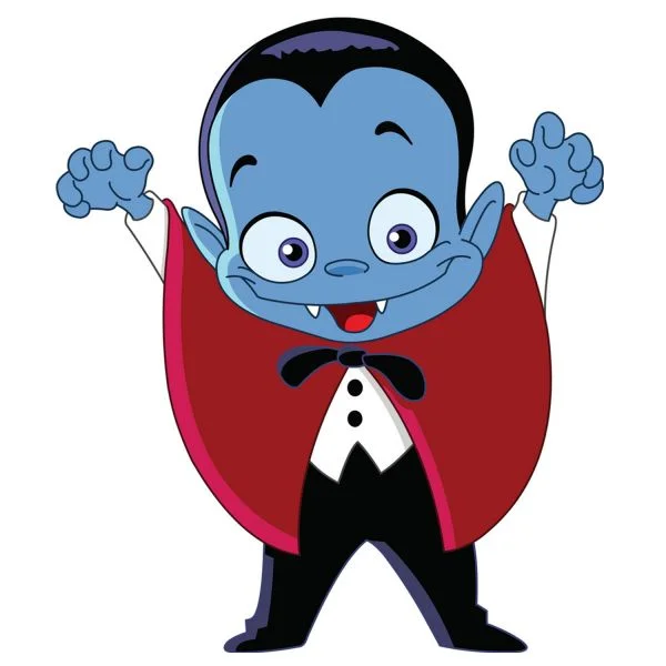 Цветной вариант раскраски малыш дракула