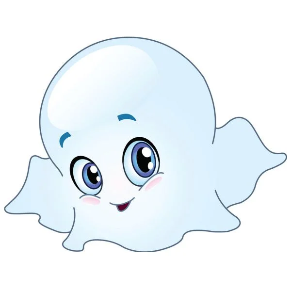 Цветной вариант раскраски милое привидение