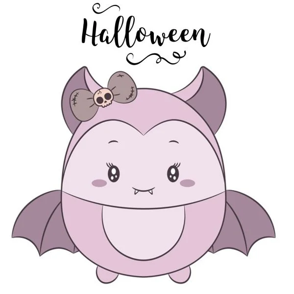 Цветной вариант раскраски девочка летучая мышь