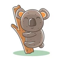 Цветной пример раскраски пушистая коала