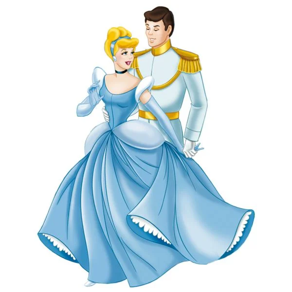 Цветной вариант раскраски золушка и принц