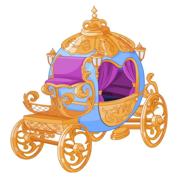 Цветной вариант раскраски карета золушки