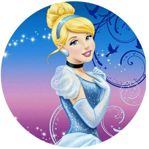 Цветной вариант раскраски милая принцесса золушки