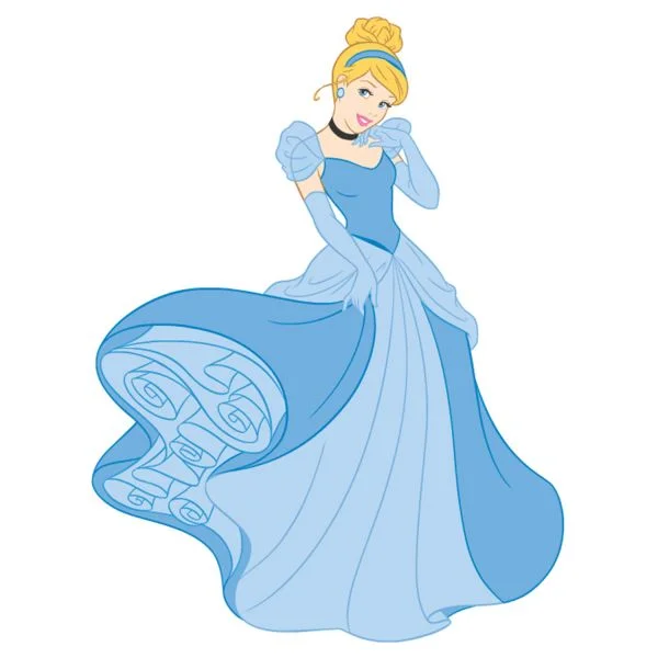 Цветной пример раскраски пышное платье золушки