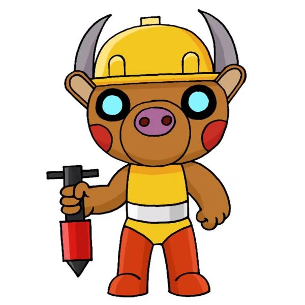 Цветной вариант раскраски билли пигги