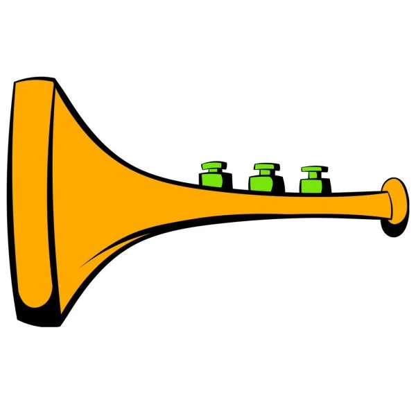 Цветной вариант раскраски дудка игрушечная