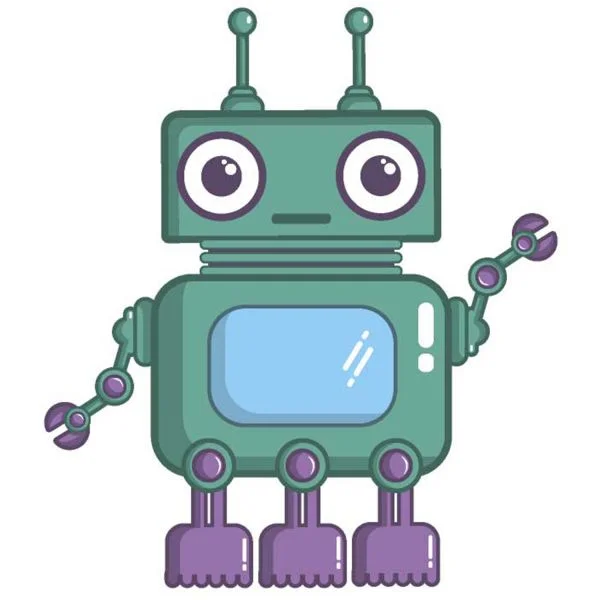 Цветной вариант раскраски робот игрушечный