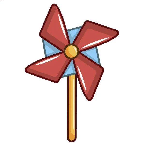 Цветной пример раскраски вертушка