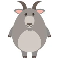 Цветной вариант раскраски простой козел