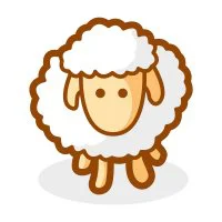 Цветной вариант раскраски овечка