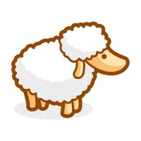 Цветной пример раскраски профиль овечки