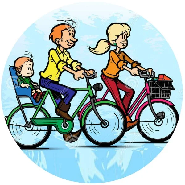 Цветной вариант раскраски спортивная семья