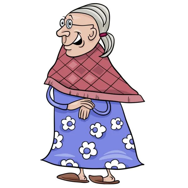 Цветной вариант раскраски любимая бабушка