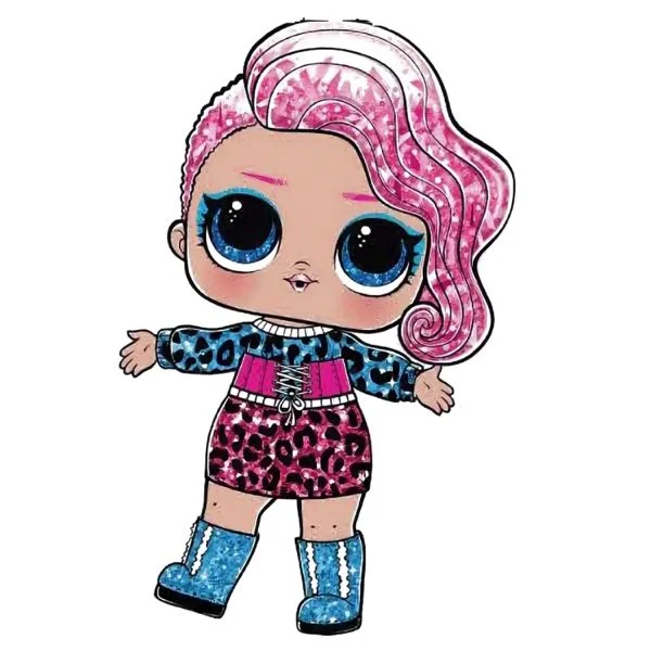 Цветной вариант раскраски кукла лол сноу леопард
