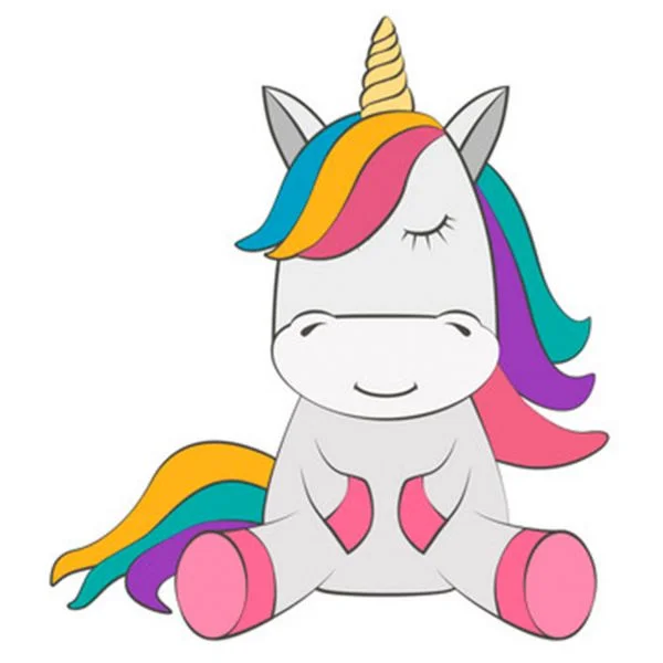 Цветной вариант раскраски по номерам: единорожек для девочек