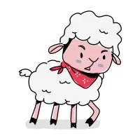 Цветной вариант раскраски суровая овечка