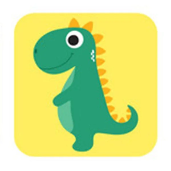 Цветной вариант раскраски по номерам: динозаврик добряк