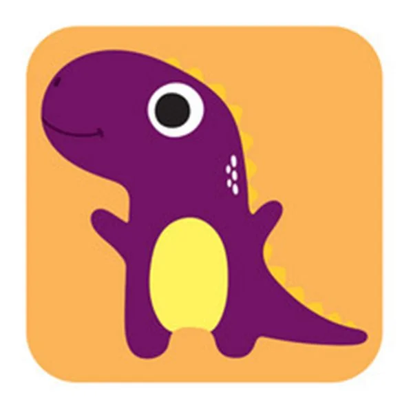 Цветной пример раскраски по номерам: маленький динозаврик