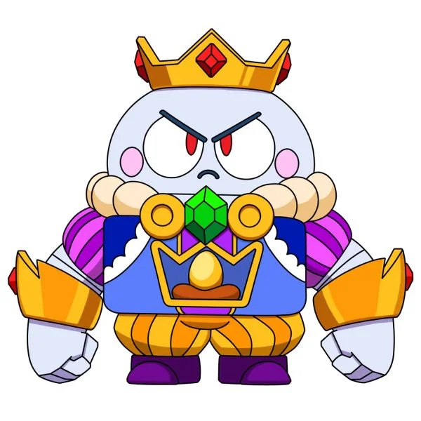 Цветной пример раскраски лу король (кинг) скин