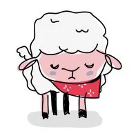 Цветной пример раскраски спящая овечка