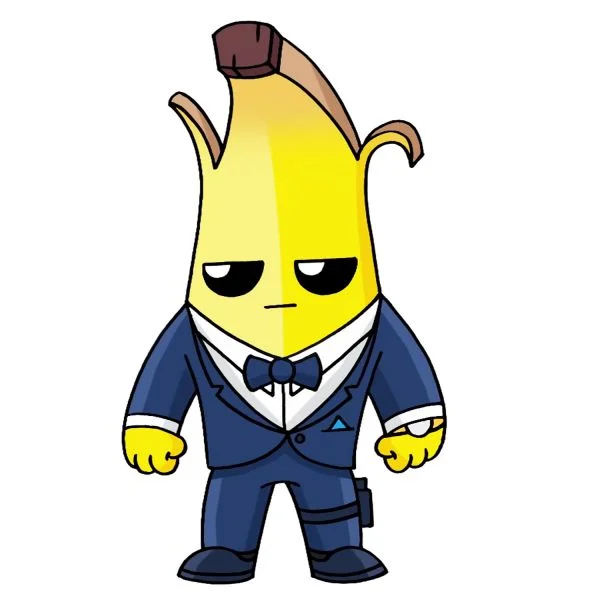 Цветной вариант раскраски агент банан