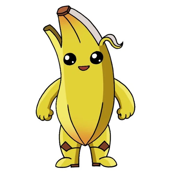 Цветной вариант раскраски скин банан