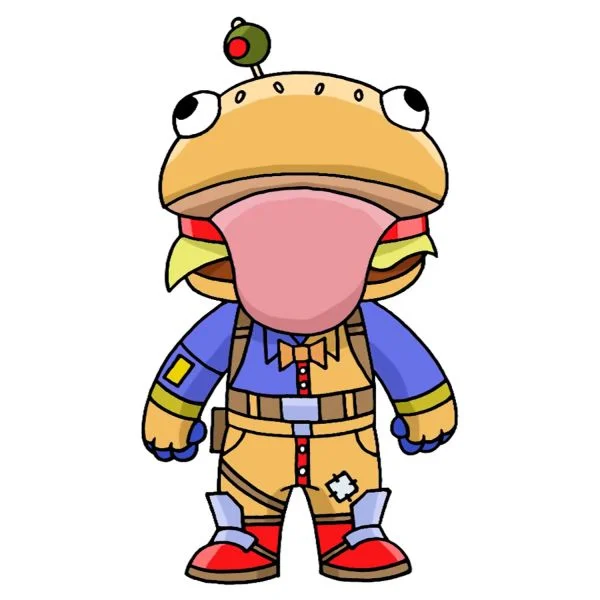 Цветной вариант раскраски бургермен