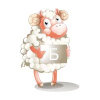 Цветной пример раскраски барашек