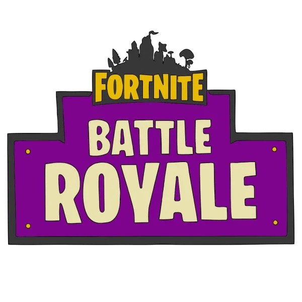 Цветной вариант раскраски логотип батл роял