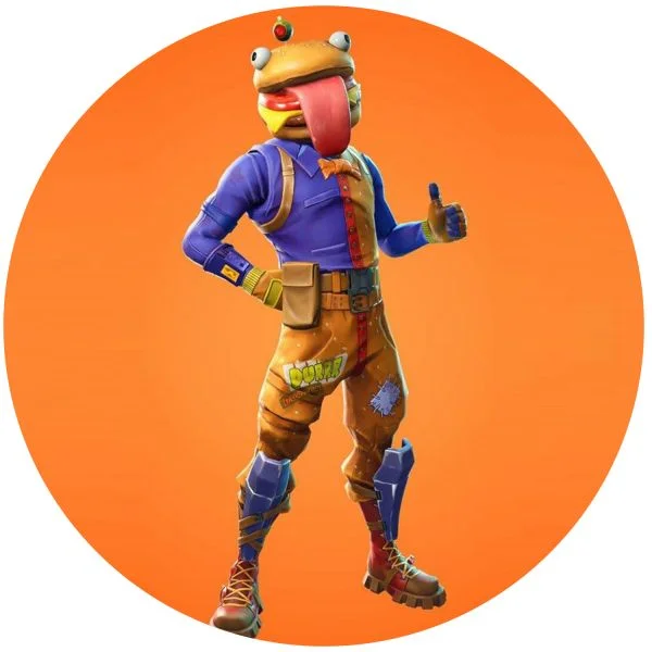 Цветной вариант раскраски бургермен скин