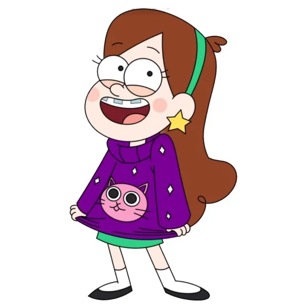 Цветной пример раскраски мэйбл в смешном свитере