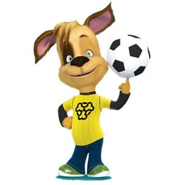 Цветной вариант раскраски барбоскин дружок с мячом