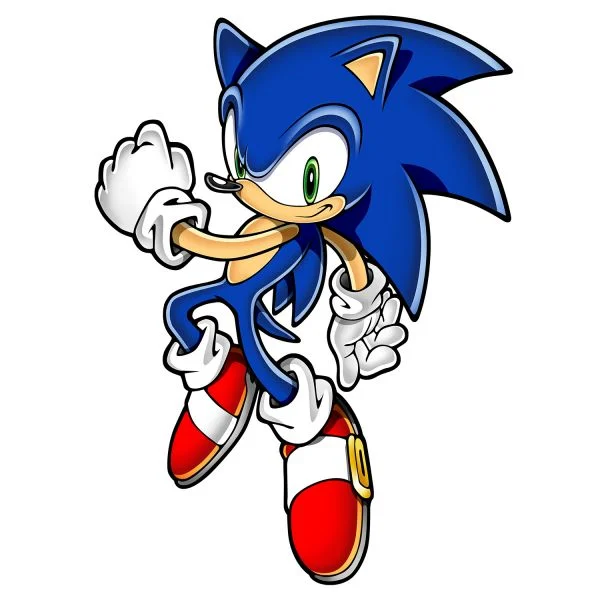 Цветной вариант раскраски соник храбрый