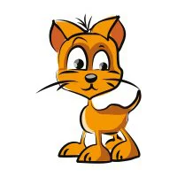 Цветной вариант раскраски уличный кот