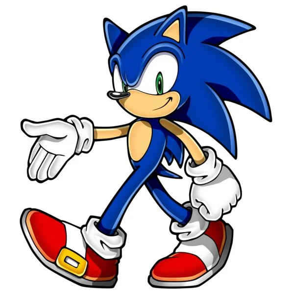 Цветной вариант раскраски соник идет