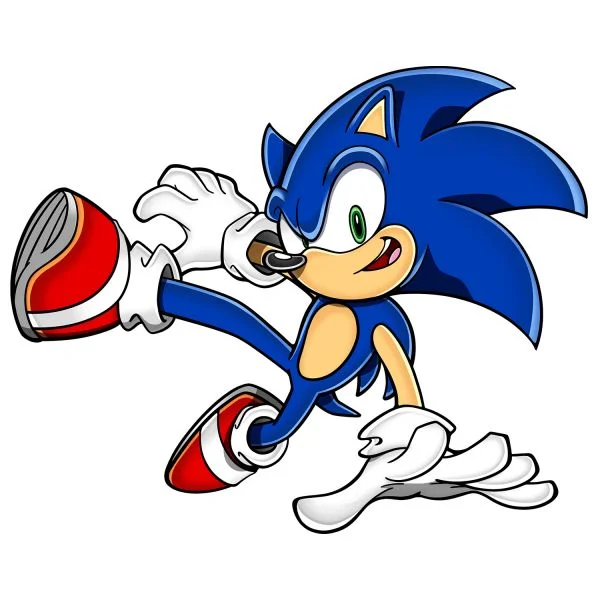 Цветной вариант раскраски танцующий соник