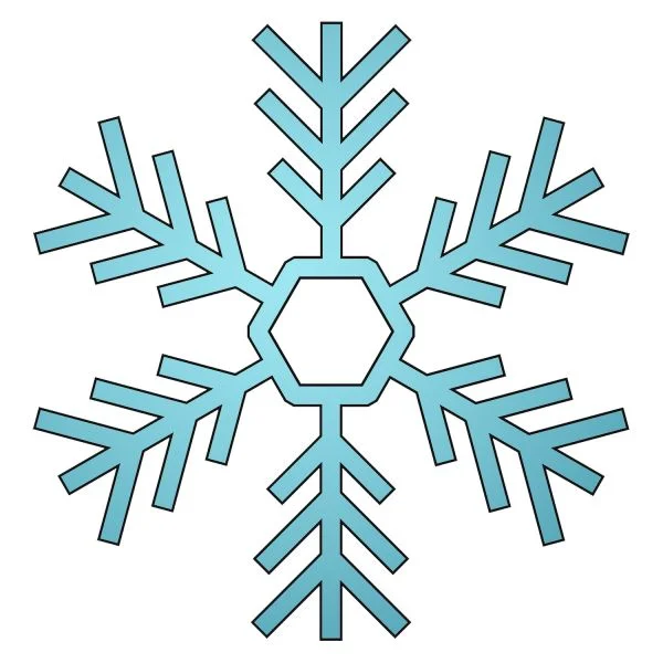 Цветной вариант раскраски простая снежинка