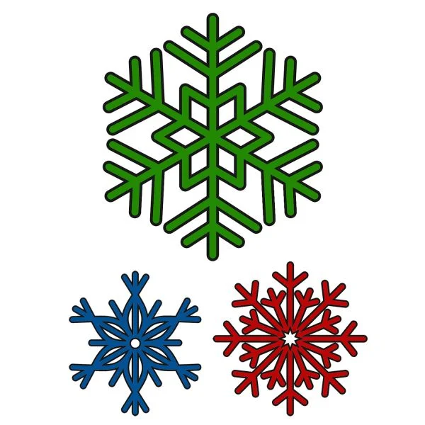 Цветной вариант раскраски на окошке снежинки