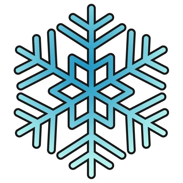 Цветной пример раскраски узор мороза снежинка