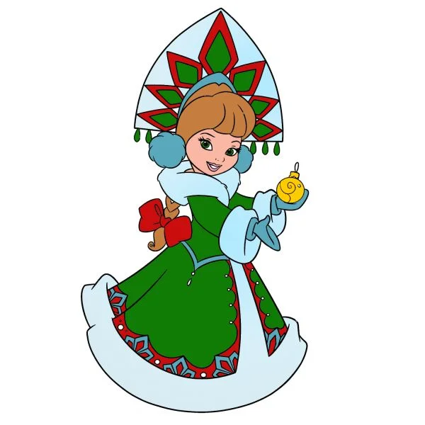 Цветной вариант раскраски красивая и добрая