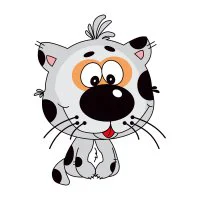 Цветной вариант раскраски дворовой кот