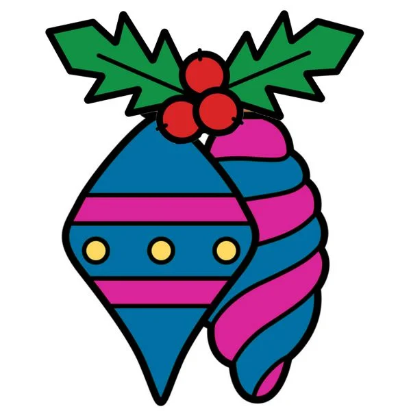 Цветной вариант раскраски разной формы