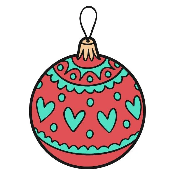 Цветной вариант раскраски шар с узорами