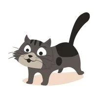 Цветной вариант раскраски кот хулиган