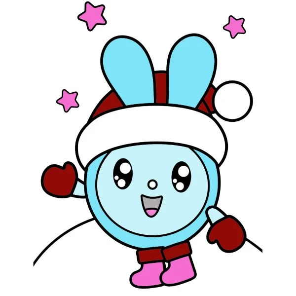 Цветной вариант раскраски крошик новогодний | малышарики